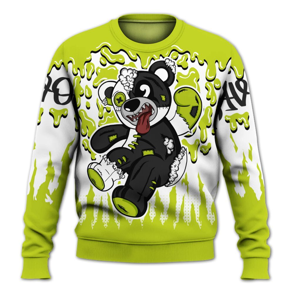 Sweatshirt To Match Bright Cactus 13s - Havok Bear Dripping All Over Print