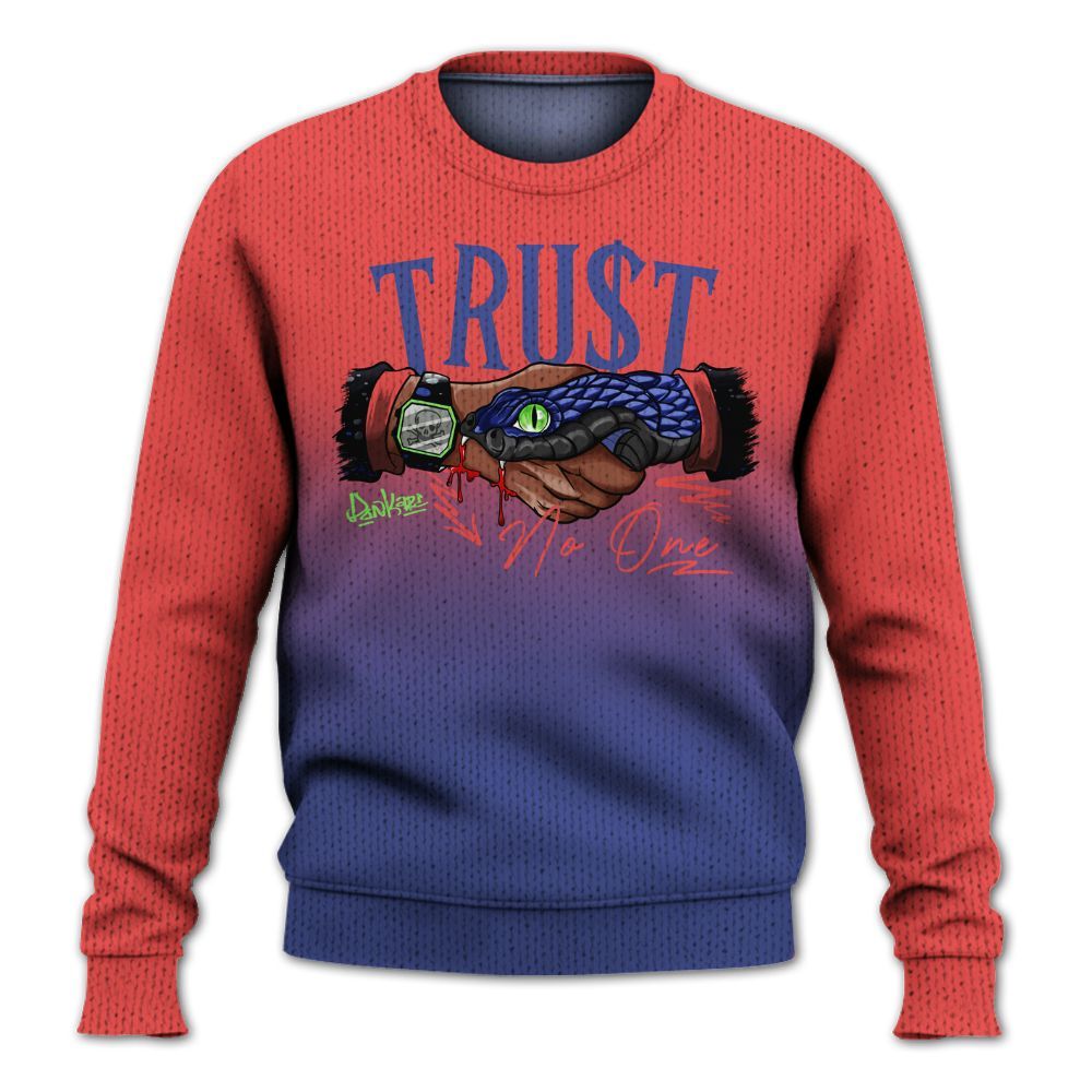 Knitted Sweater To Match KD 4 Nerf - Snake Trust No One Drip