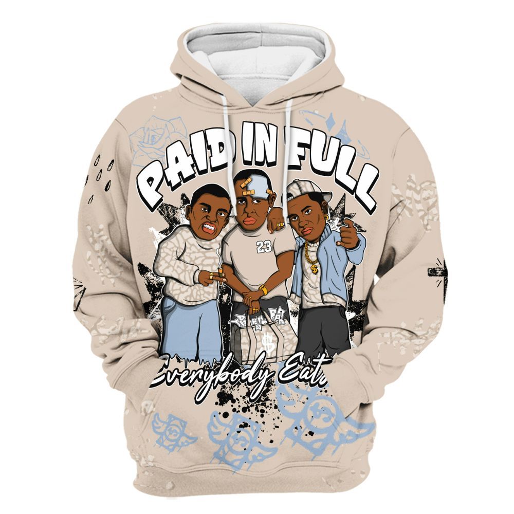Hoodie To Match Desert Sand 3s - Everybody Paid In Full Crayon All Over Print