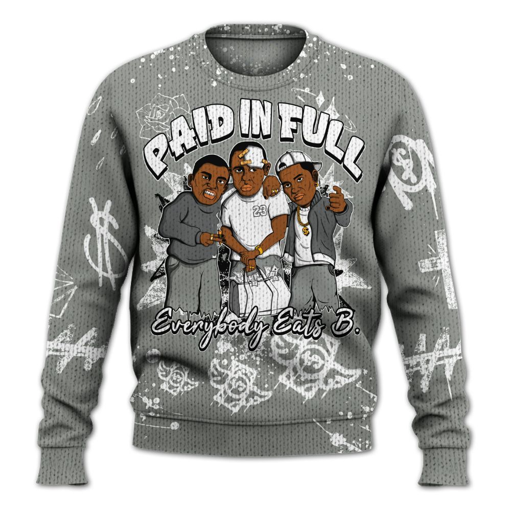 Knitted Sweater To Match Paris Olympics 4s - Everybody Paid In Full Crayon