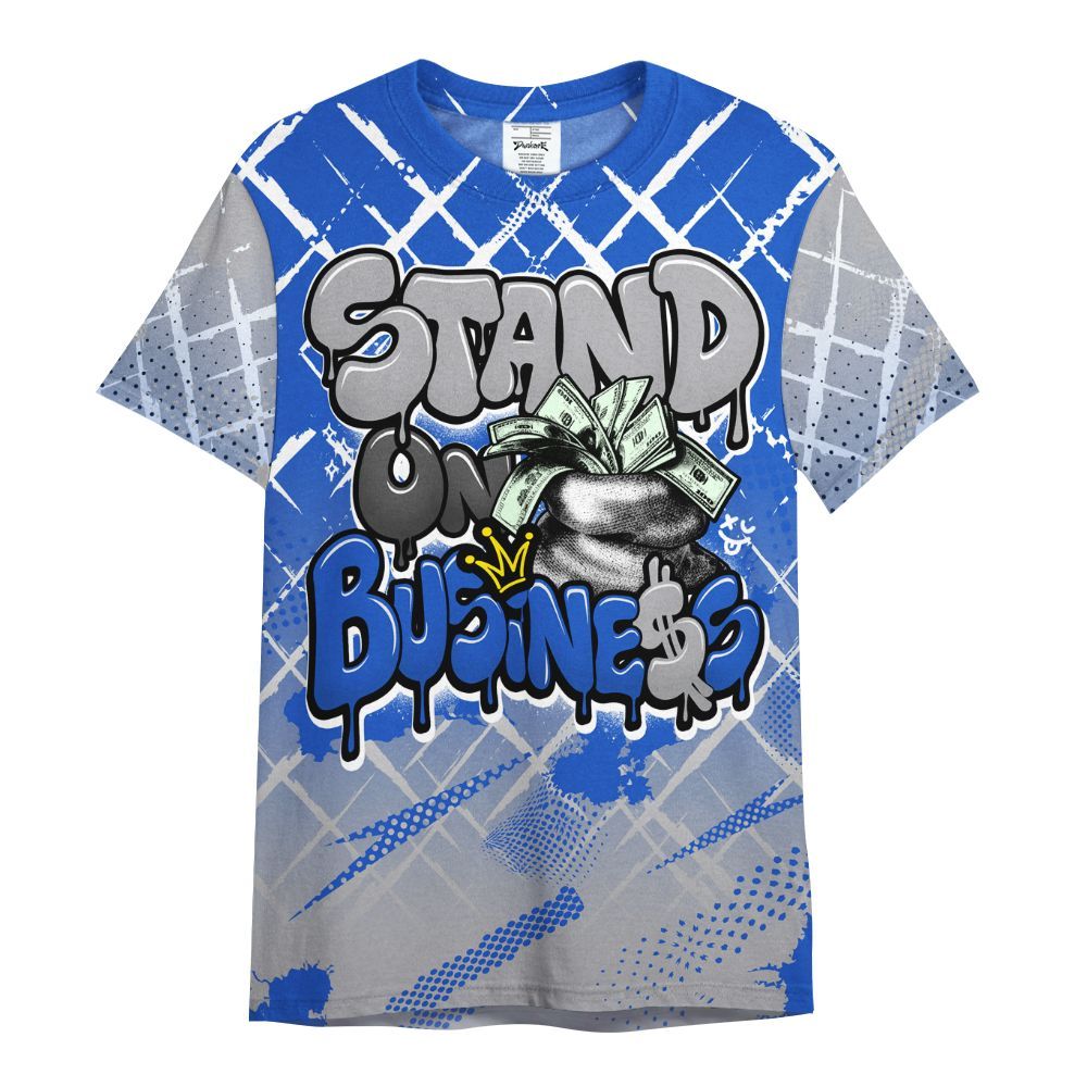Shirt To Match Retro Stealth 5s - Halftone Stand Business Dripping All Over Print