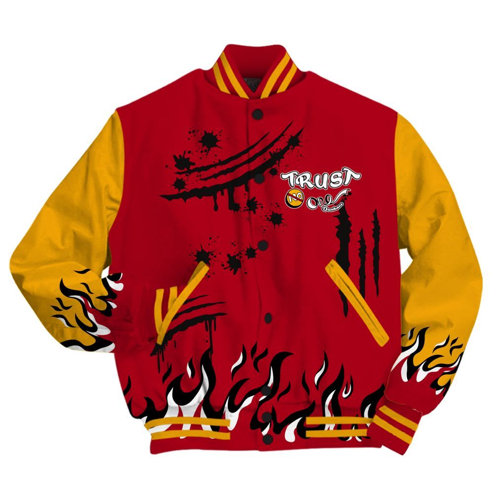 Varsity Jacket To Match Cardinal 7s - Graphic Trust No One All Over Print
