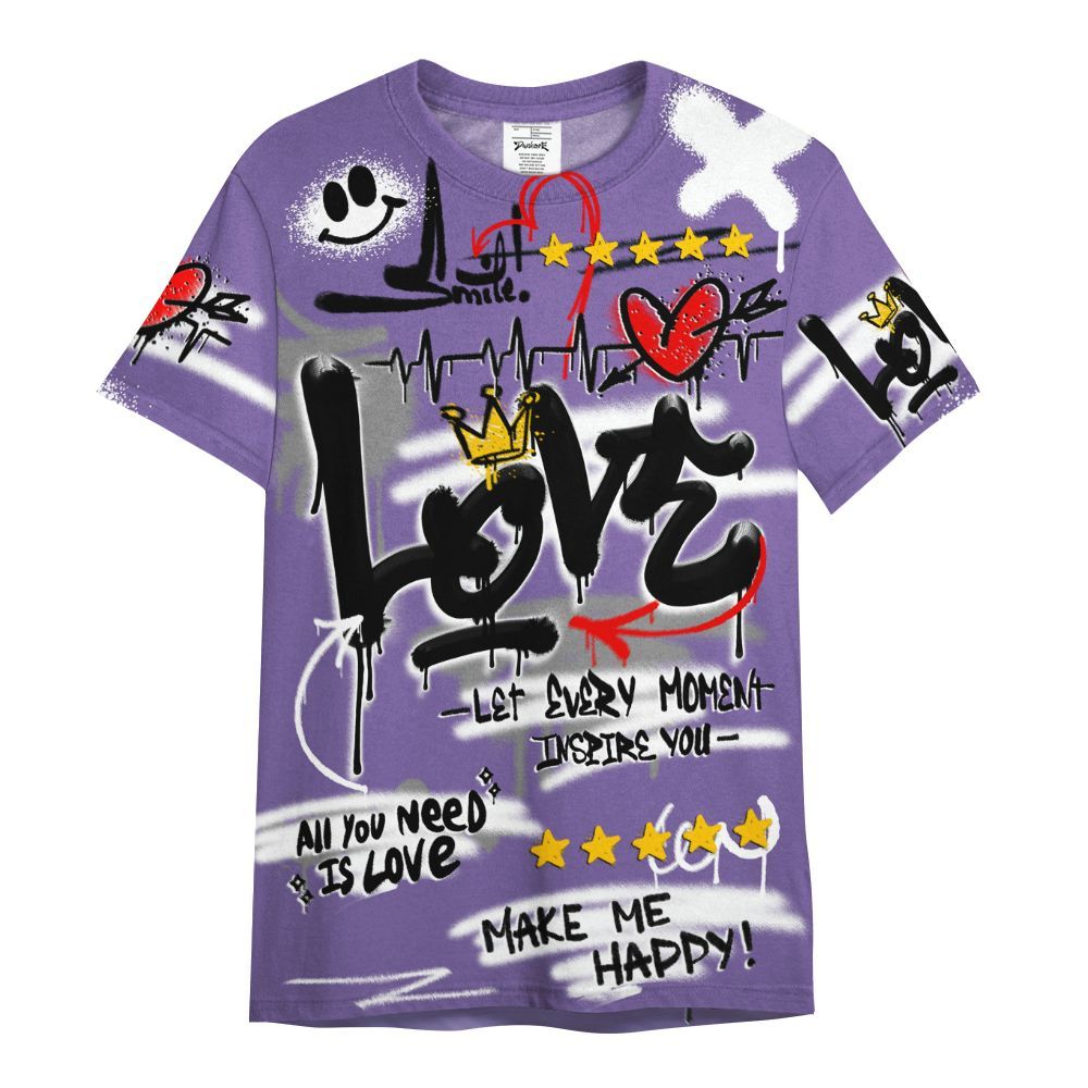 Shirt To Match Dunk Low Black Raspberry - Happy Love Beats Graffiti Streetwear All Over Print