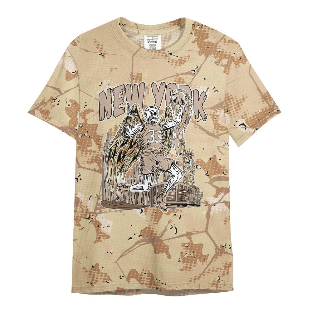 Shirt To Match Desert Camo 3s - Ewing Era Skeleton Crack All Over Print