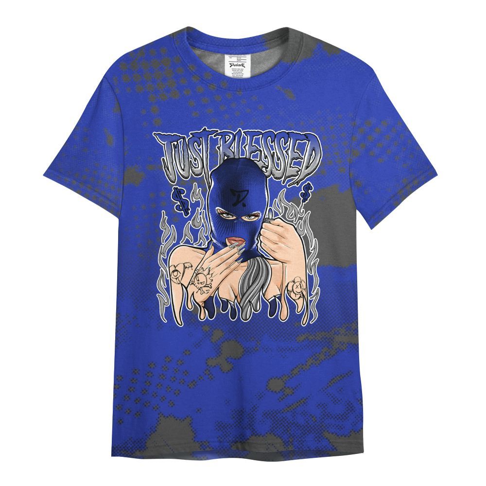 Shirt To Match Air Max Plus Black Racer Blue - Blessed!! Smoke Dot All Over Print