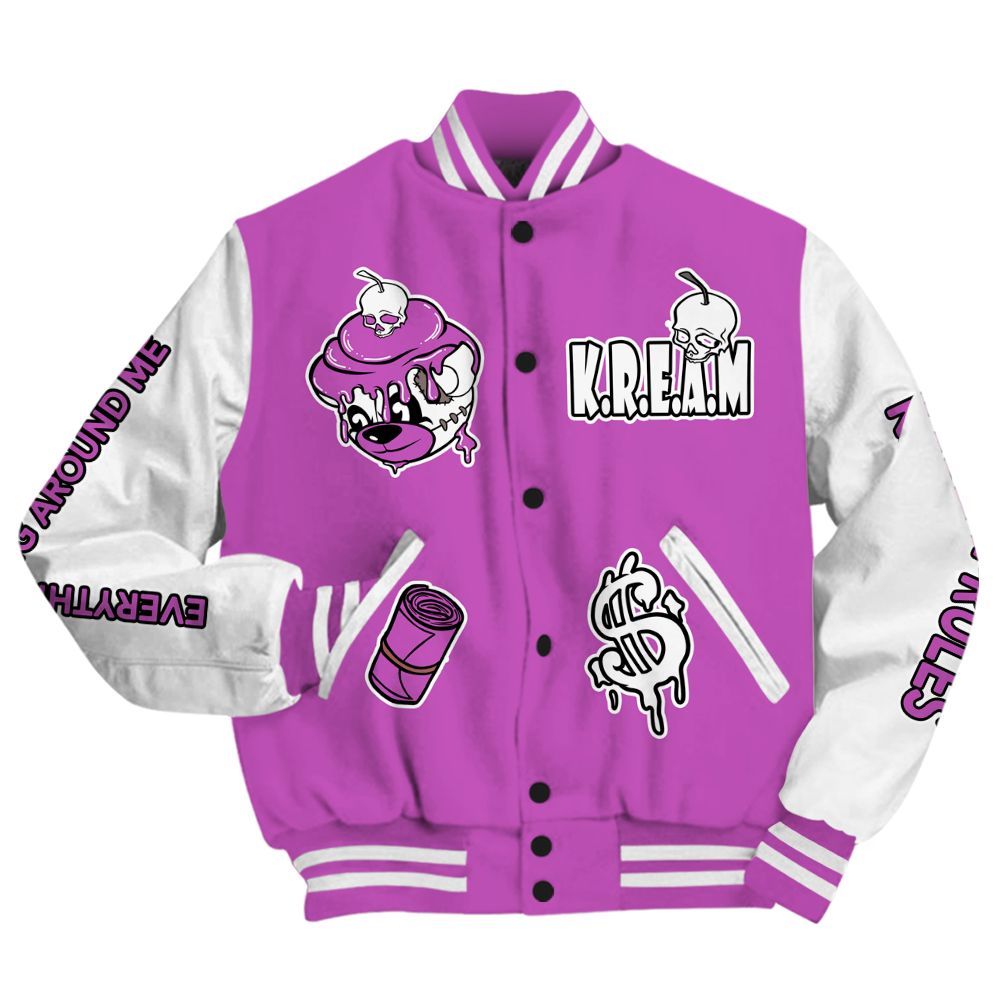 Varsity Jacket To Match Hyper Violet 4s - Loot Bear All Over Print