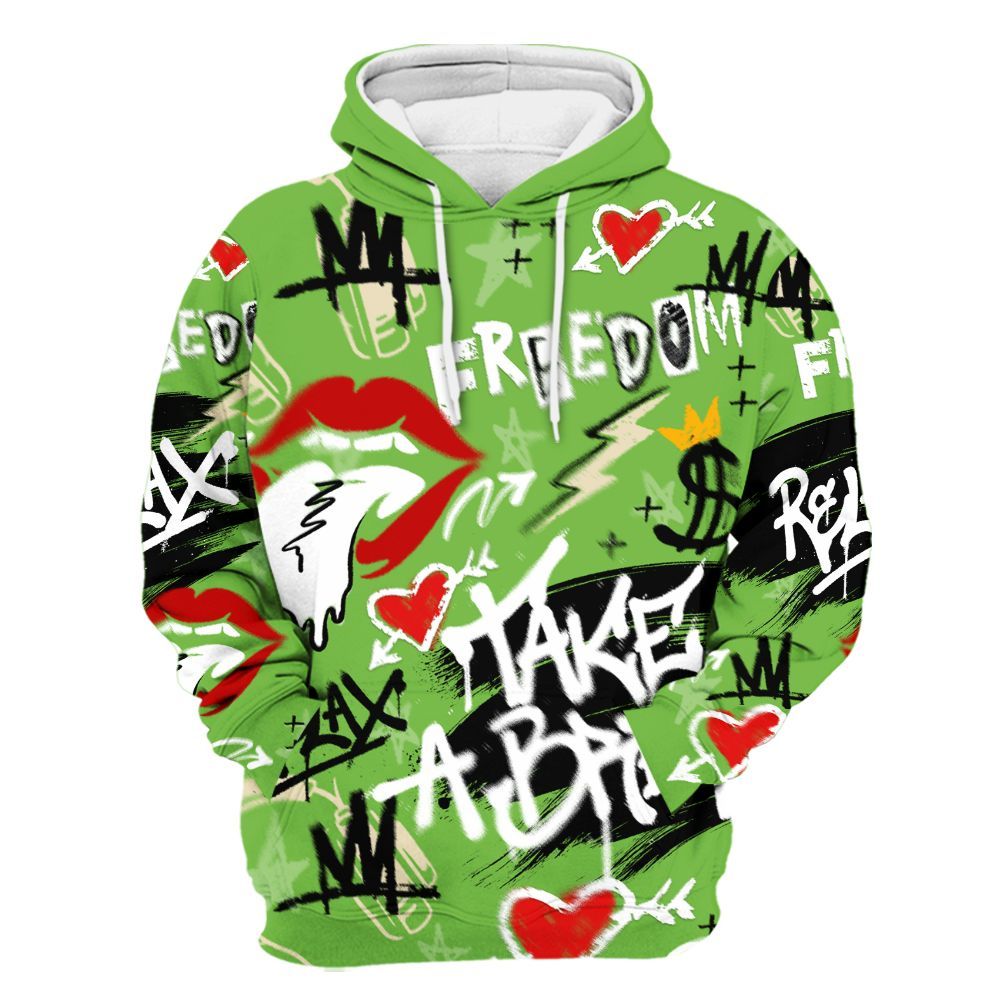 Hoodie To Match Air Max Waffle SP Action Green - Take Break Freedom Graffiti Streetwear All Over Print