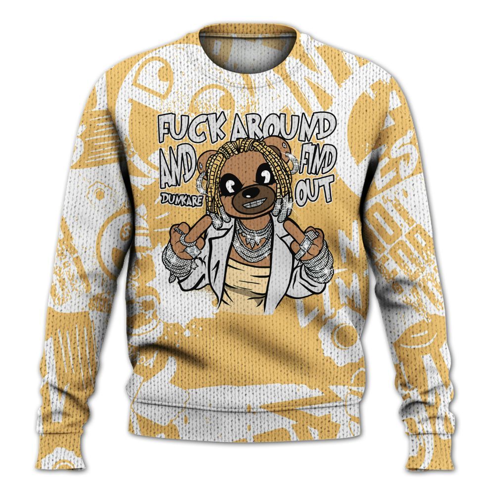 Knitted Sweater To Match Craft Paris 6s - F#ck Around Bear Bear Monogram Graffiti