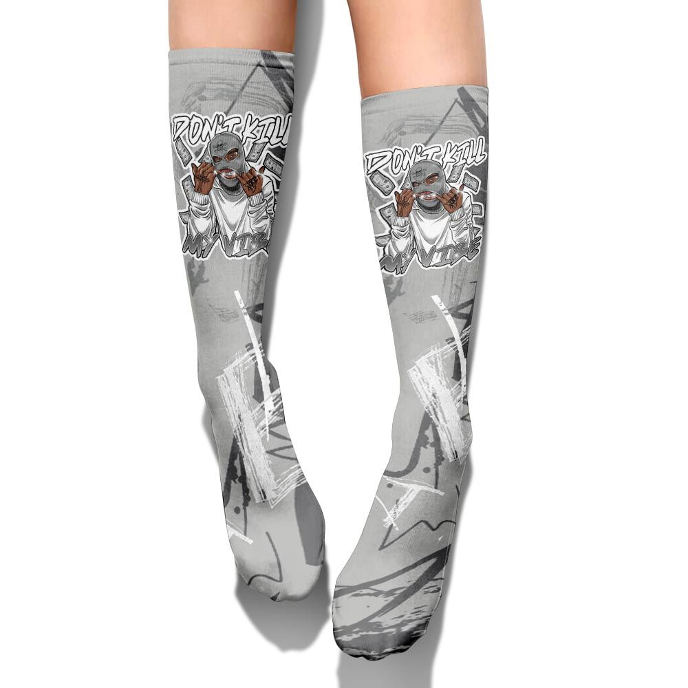 Sock To Match Retro Wet Cement 4s - Vibe.Unique Messyz