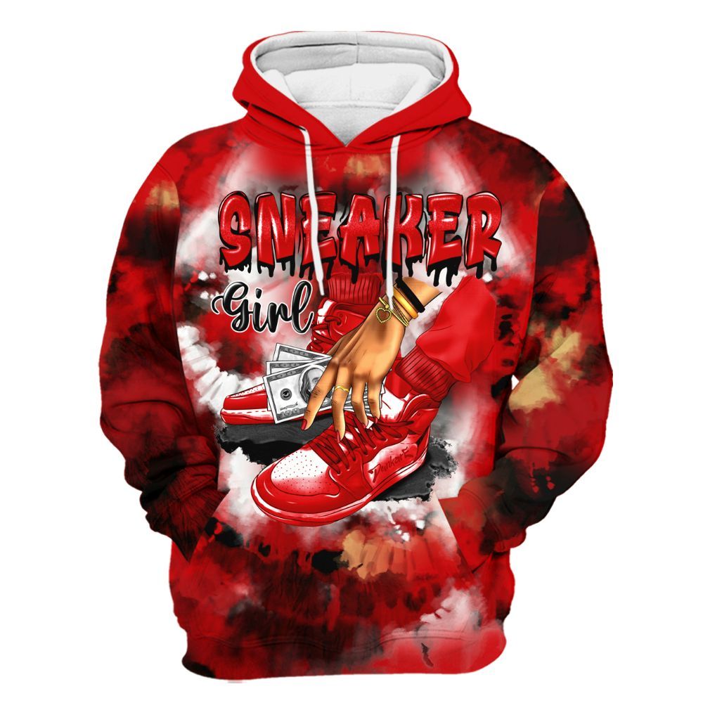 Hoodie To Match Ja 2 Halloween - SNEAKER Girl Money Drip Tie Dye All Over Print