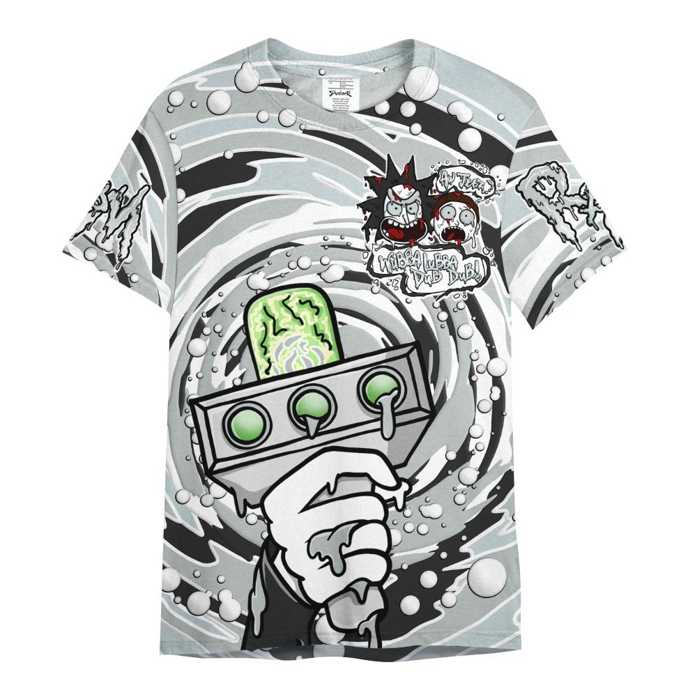 Shirt To Match Black Wolf Grey 12s - Wubba Rick Drip All Over Print