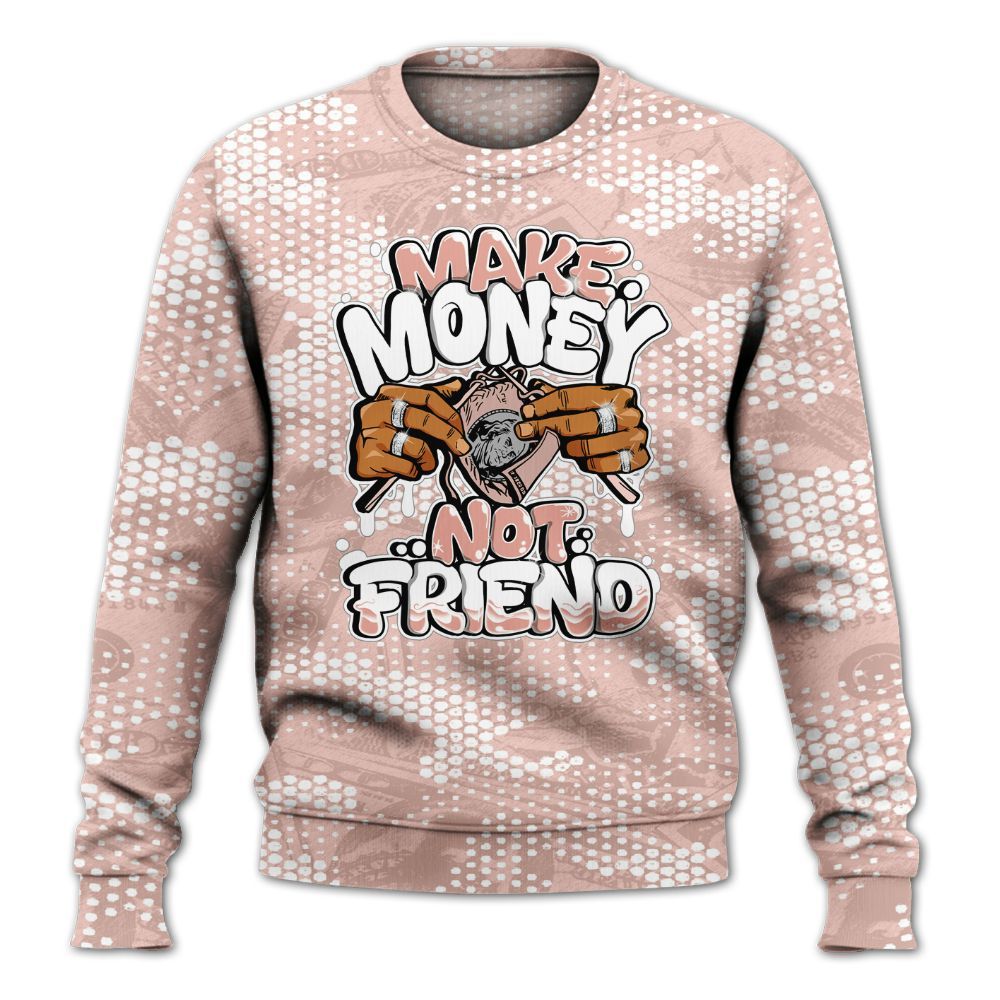 Sweatshirt To Match Low Legend Pink 11s - Make Moneys Not Friend Graphic Banknotes All Over Print
