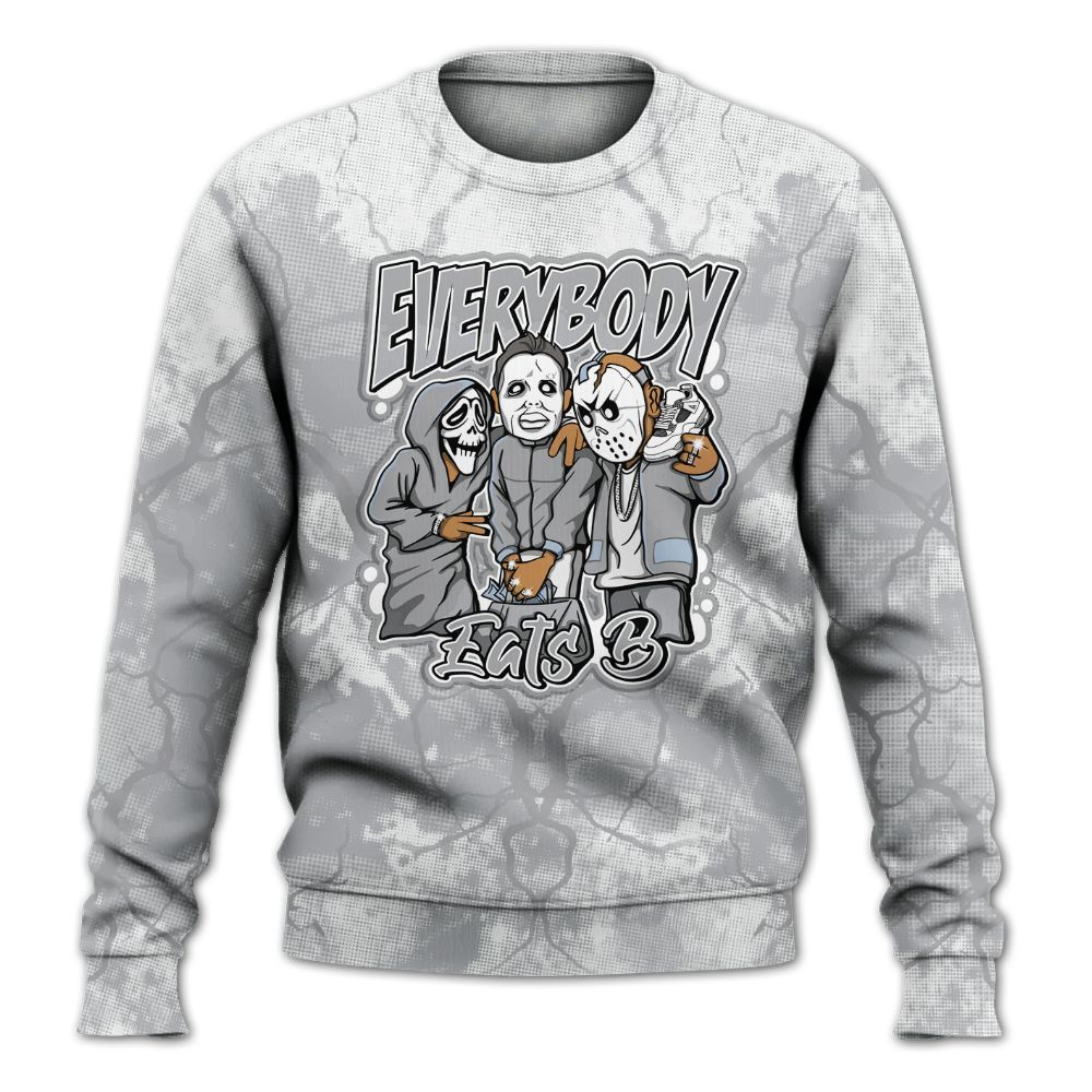 Sweatshirt To Match Low OG Wolf Grey 1s - Everybody Eatin B Graphic Halloween All Over Print