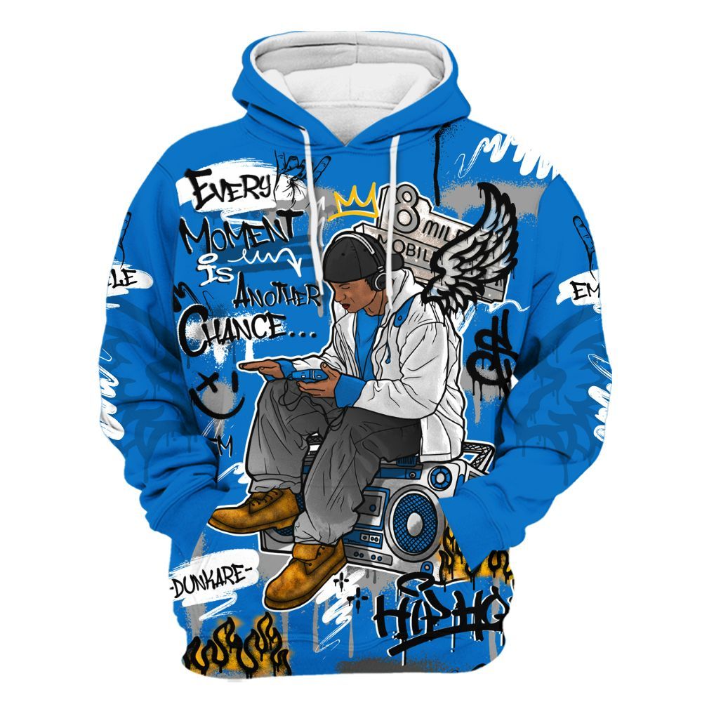 Hoodie To Match Blueberry 12s - 8Mile Movie Graffiti All Over Print