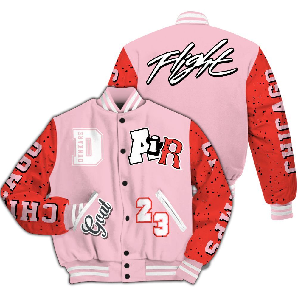 Varsity Jacket To Match Retro Awake Arctic Pink - AIR Number 23 GOAT All Over Print