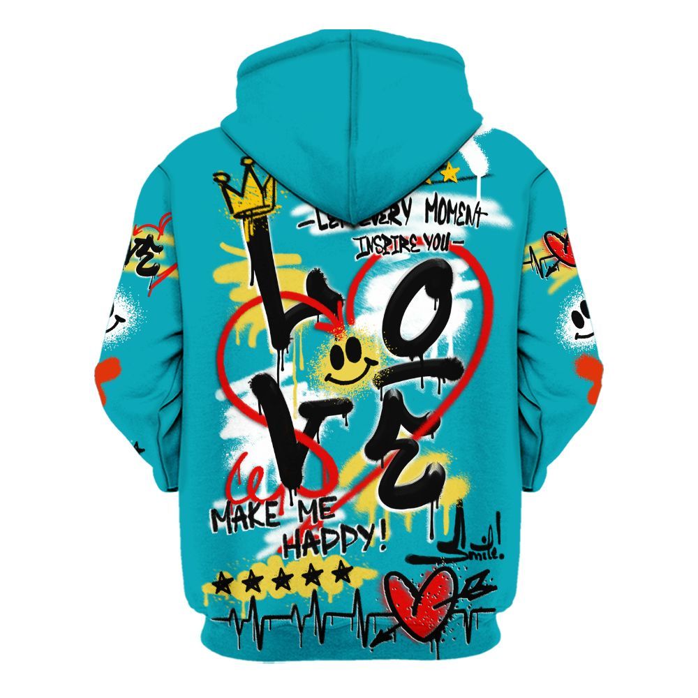 Hoodie To Match Dunk Low KD 17 N7 - Happy Love Beats Graffiti Streetwear All Over Print