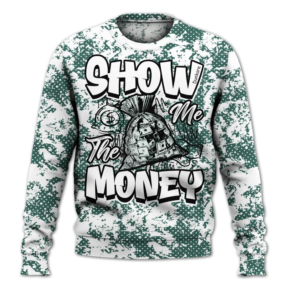 Sweatshirt To Match Low OG Oxidized Green 1s - Show Me The Money Retro All Over Print
