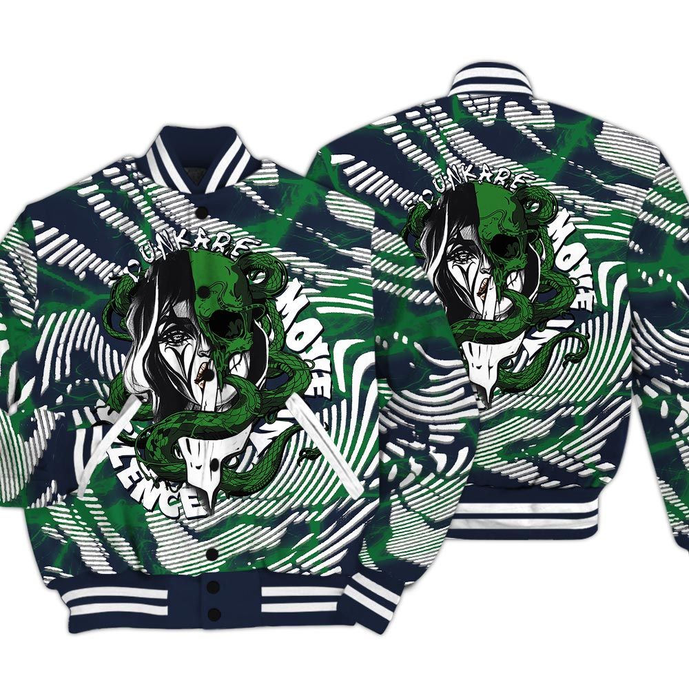 Varsity Jacket To Match Midnight Navy 13s - Move In Silence Fume Varsity Jacket Unisex