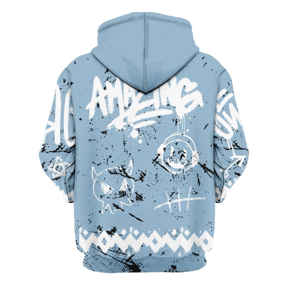 Hoodie To Match High University Blue 1s - Friday Sneaker Crayon All Over Print