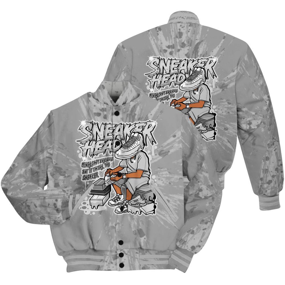 Varsity Jacket To Match Black Wolf Grey 12s Shirt - Sneakers Headache Graphic Luxury All Over Print