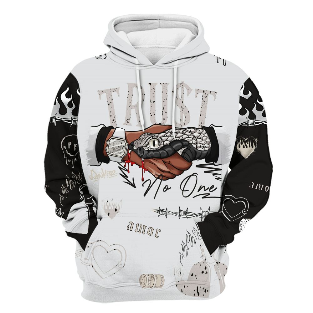Hoodie To Match Retro Reverse Metallic 5s - Snake Trust No One All Over Print