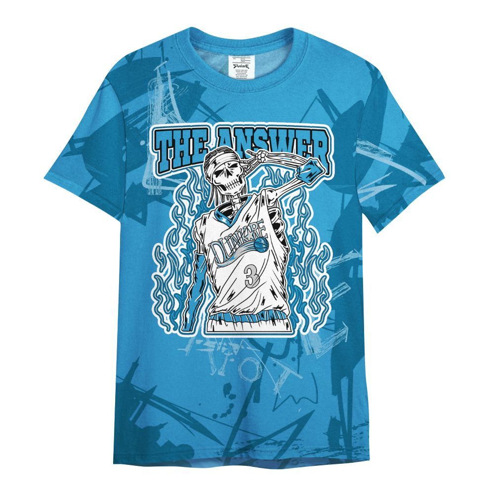 Shirt To Match Powder Blue 9s - Allen Answer Skeleton Messyz All Over Print