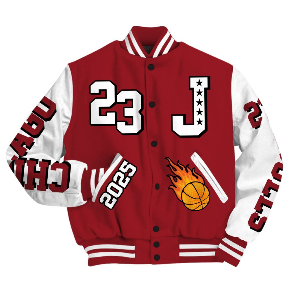 Varsity Jacket To Match High Black Toe Reimagined 1s - Chicago 23 Basketball All Over Print