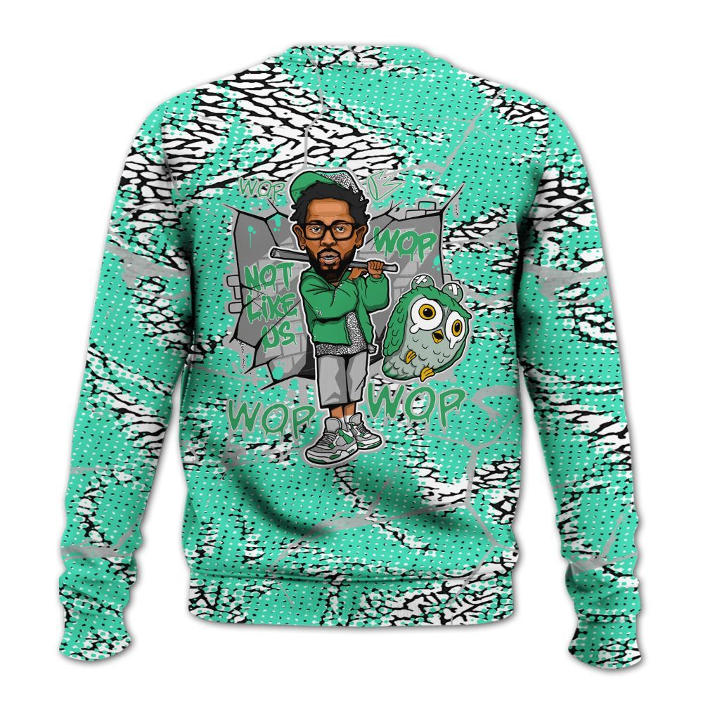 Sweatshirt To Match Black Green Glow 3s - None Like ComptonCity Graphic Crack All Over Print