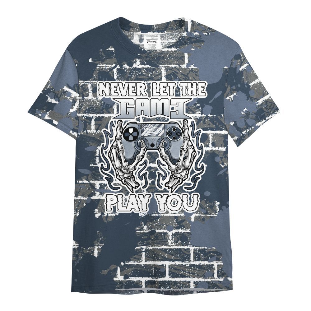 Shirt To Match Low Diffused Blue 11s - PlayGame Skull Brick All Over Print