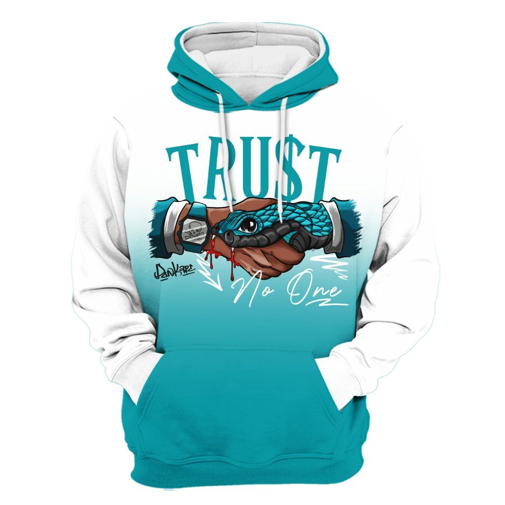 Hoodie To Match Air Griffey Max Aquamarine 1s - Snake Trust No One Drip All Over Print