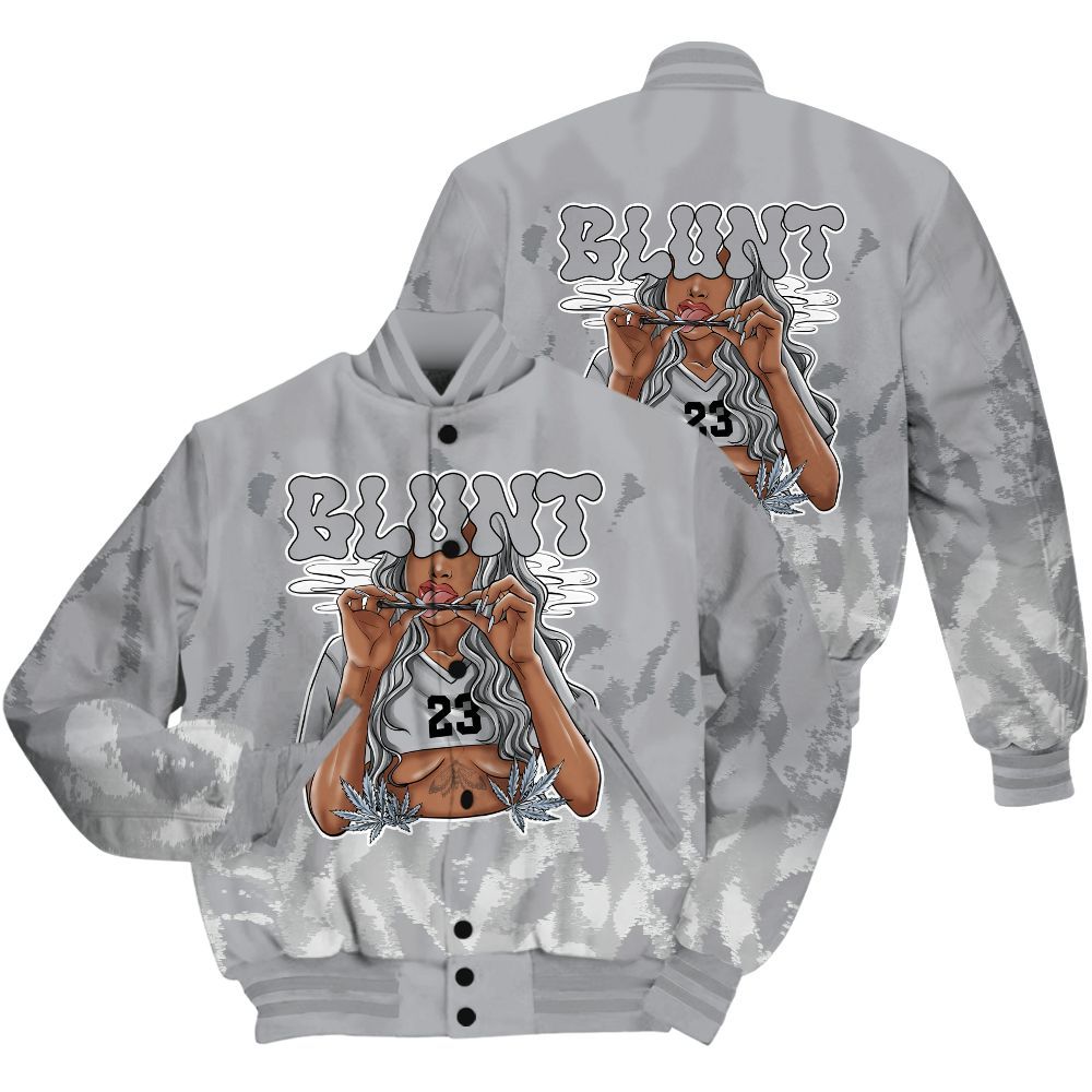 Varsity Jacket To Match Low OG Wolf Grey 1s Shirt - Bluntz Burnz All Over Print