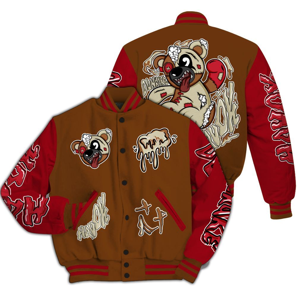Varsity Jacket To Match Archaeo Brown 5s - Havok Bear All Over Print