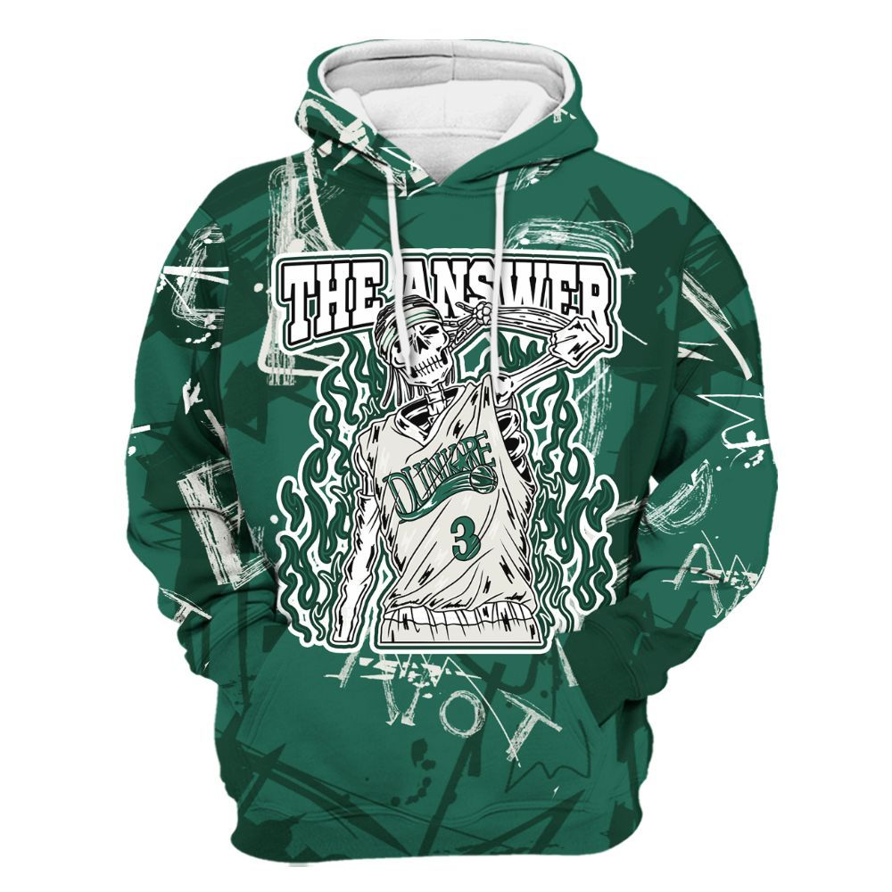 Hoodie To Match Oxidized Green 4s - Allen Answer Skeleton Messyz All Over Print