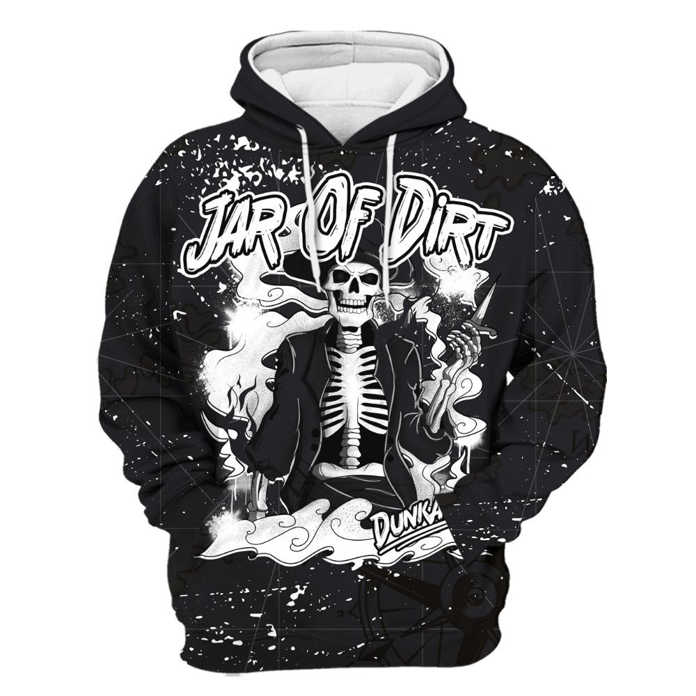 Hoodie To Match White Thunder 4s - Skeleton Jar Of Dirt Retro All Over Print