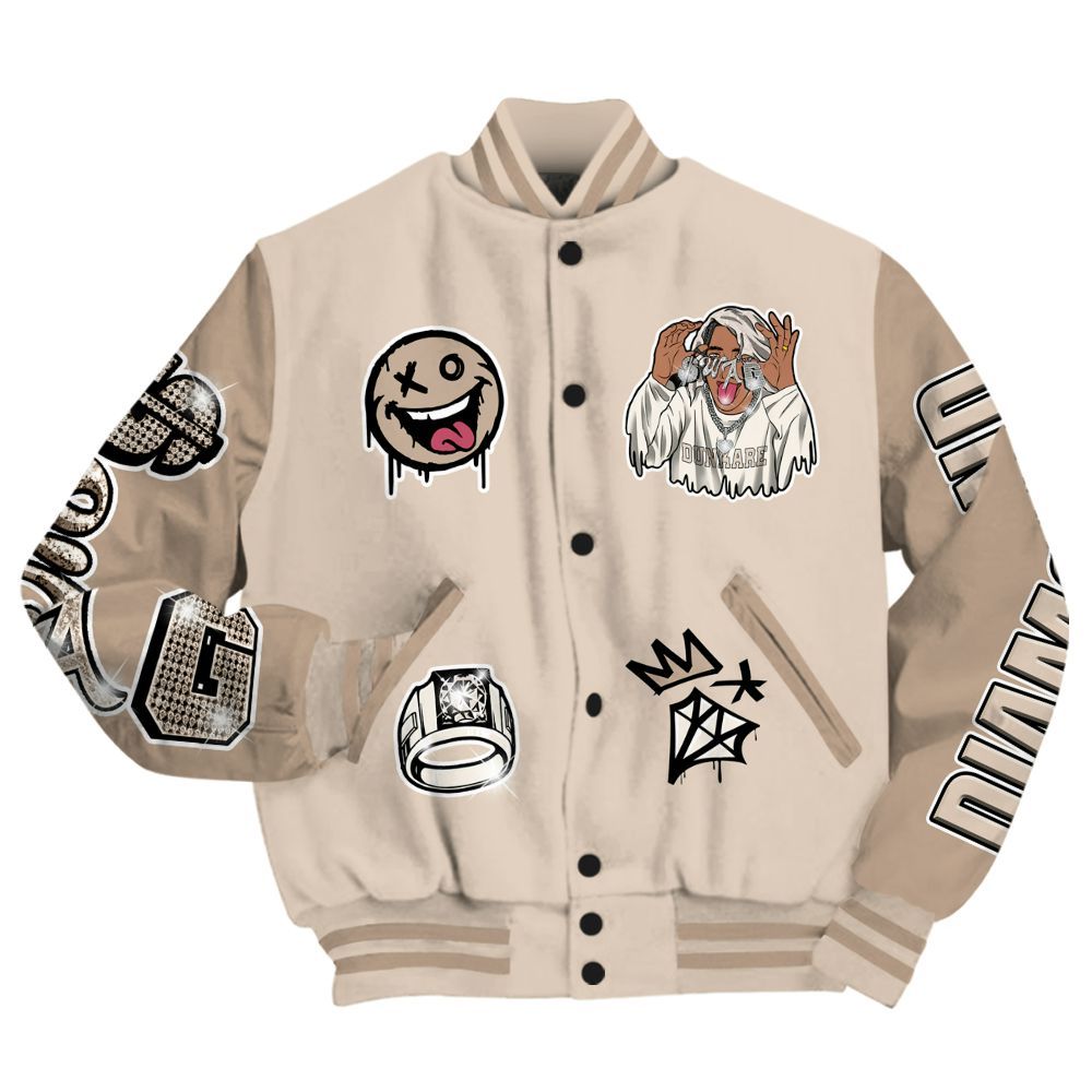 Varsity Jacket To Match Untouchable And Moments Cream - Pressures Makes Varsity Jacket To Match All Over Print