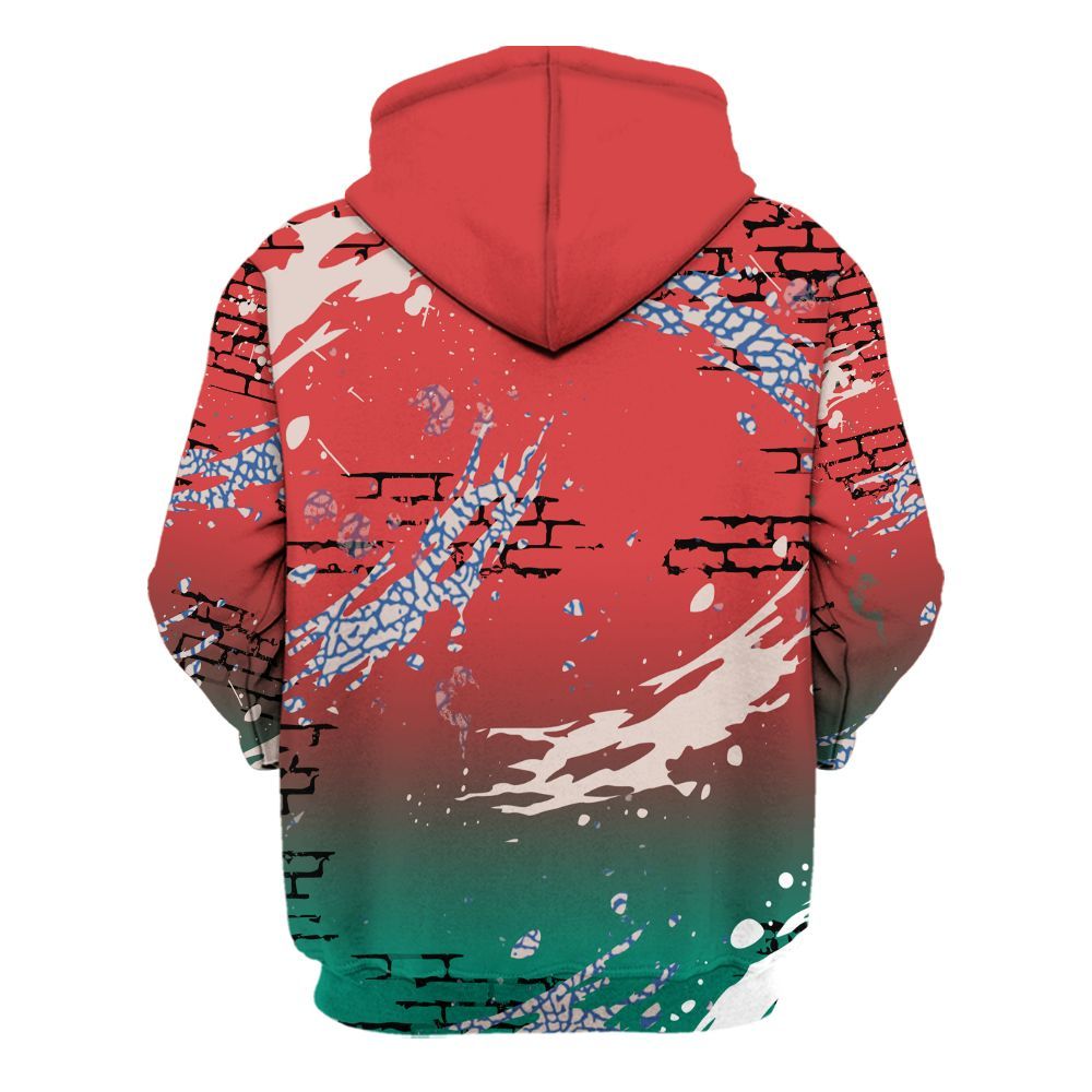 Hoodie To Match Retro Chalk & Track Red 3s - Values Of Loyalty Drip All Over Print
