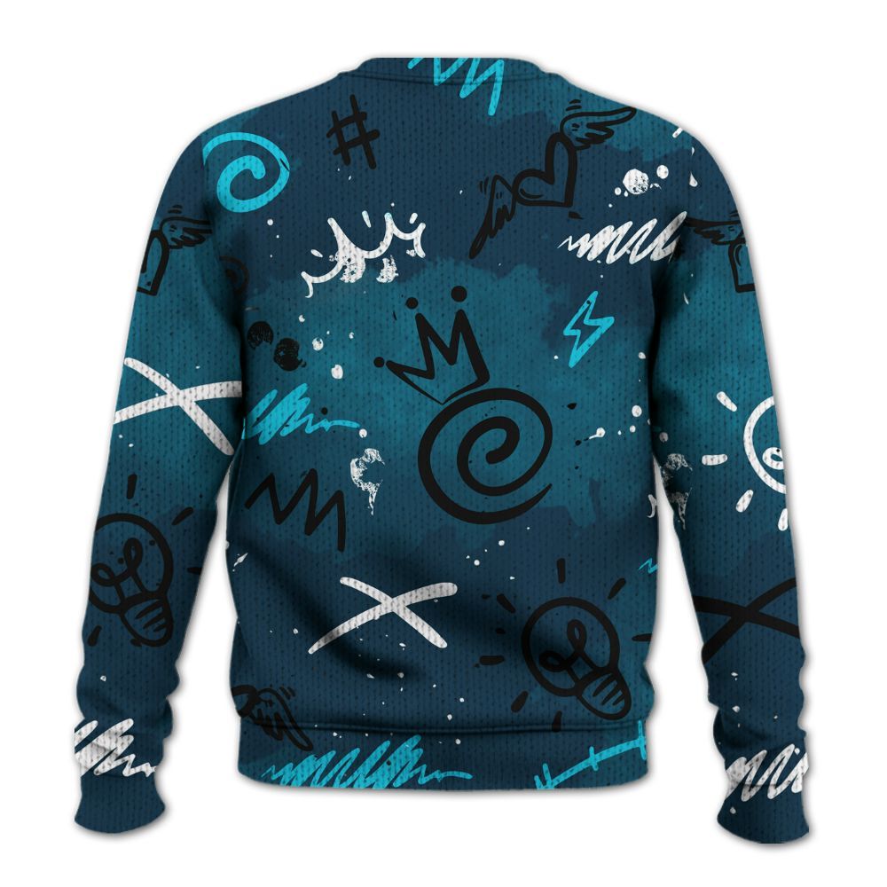 Knitted Sweater To Match Air Navy Baltic Blue - Drip Been Di2ferent