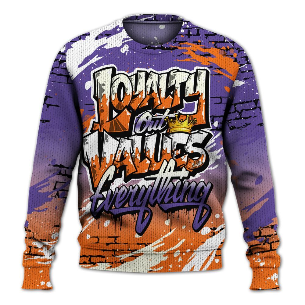 Knitted Sweater To Match Air Max Waffle SP Voltage Purple - Values Of Loyalty Drip