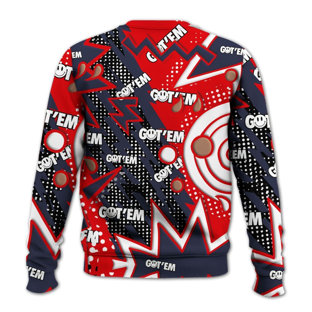 Sweatshirt To Match Low OG Howard Bison 1s - Retro Vintage 90s All Over Print