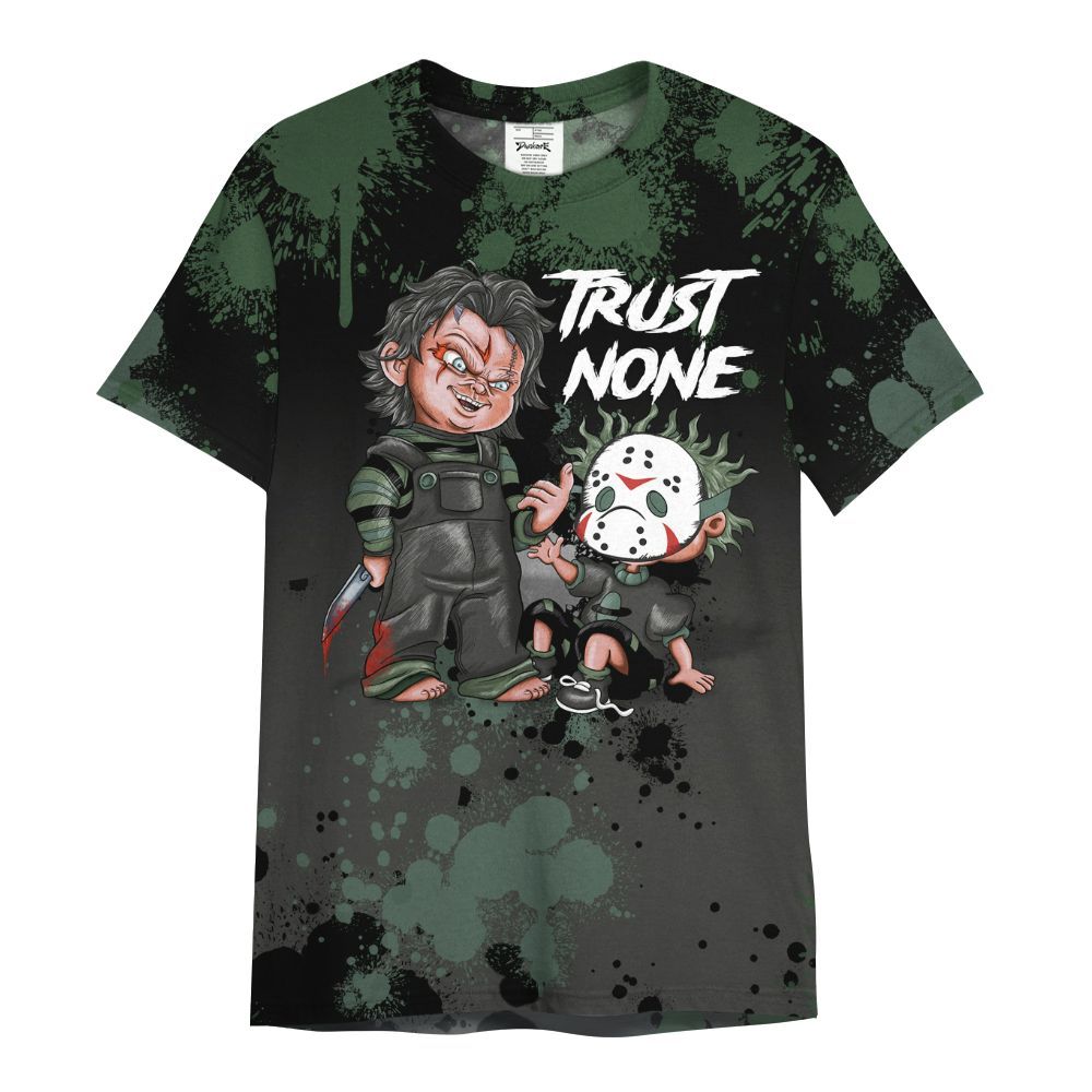 Shirt To Match Dunk Low Skateboards Black - Trust No One Scary All Over Print