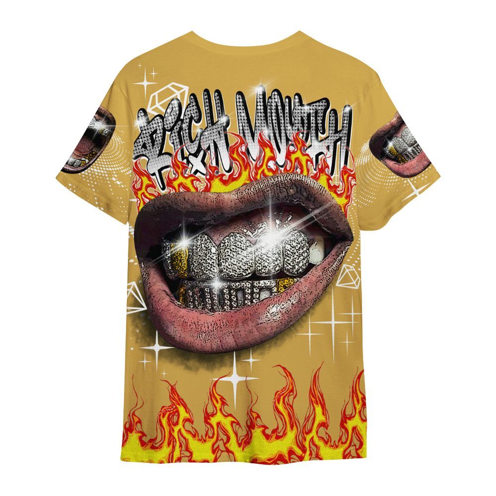 Shirt To Match Retro Light Ginger 14s - Rich Mouth Fire Rap Retro 90s All Over Print