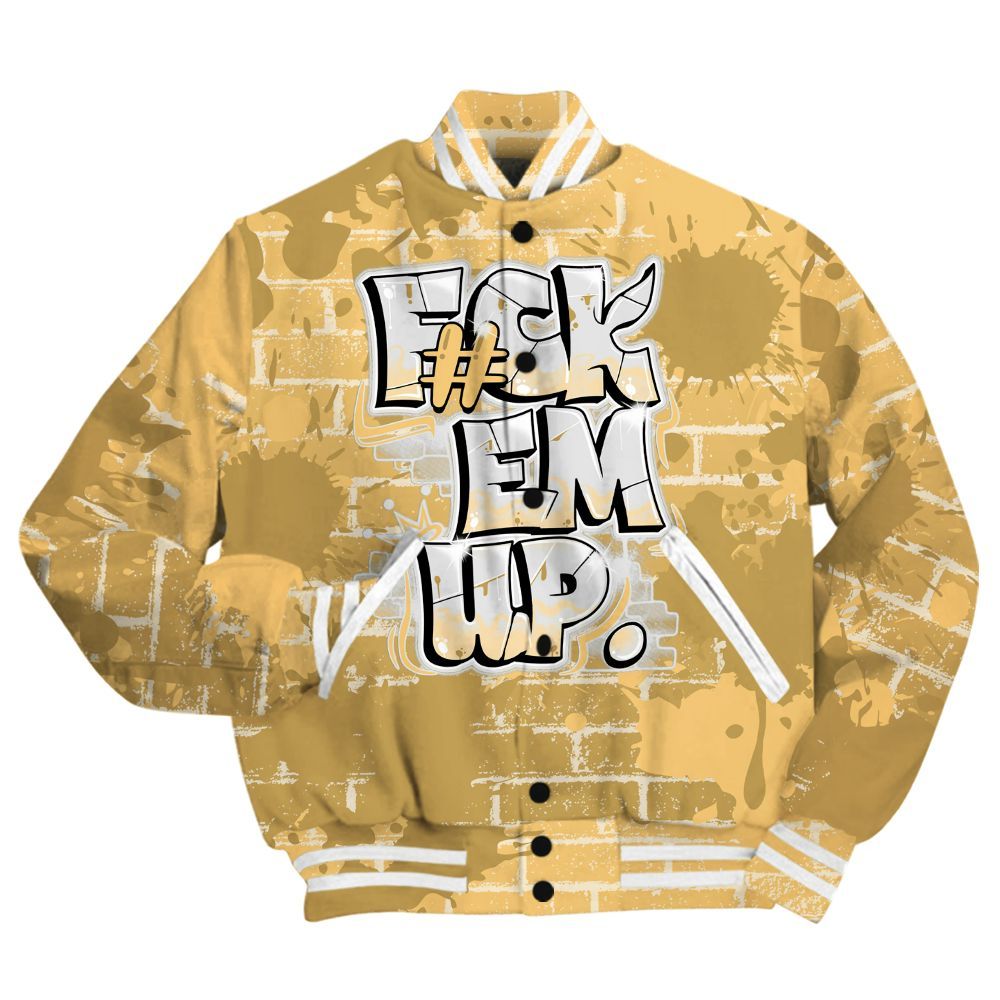 Varsity Jacket To Match Craft Paris 6s Shirt - F#ck Em Graphic Brick Art All Over Print