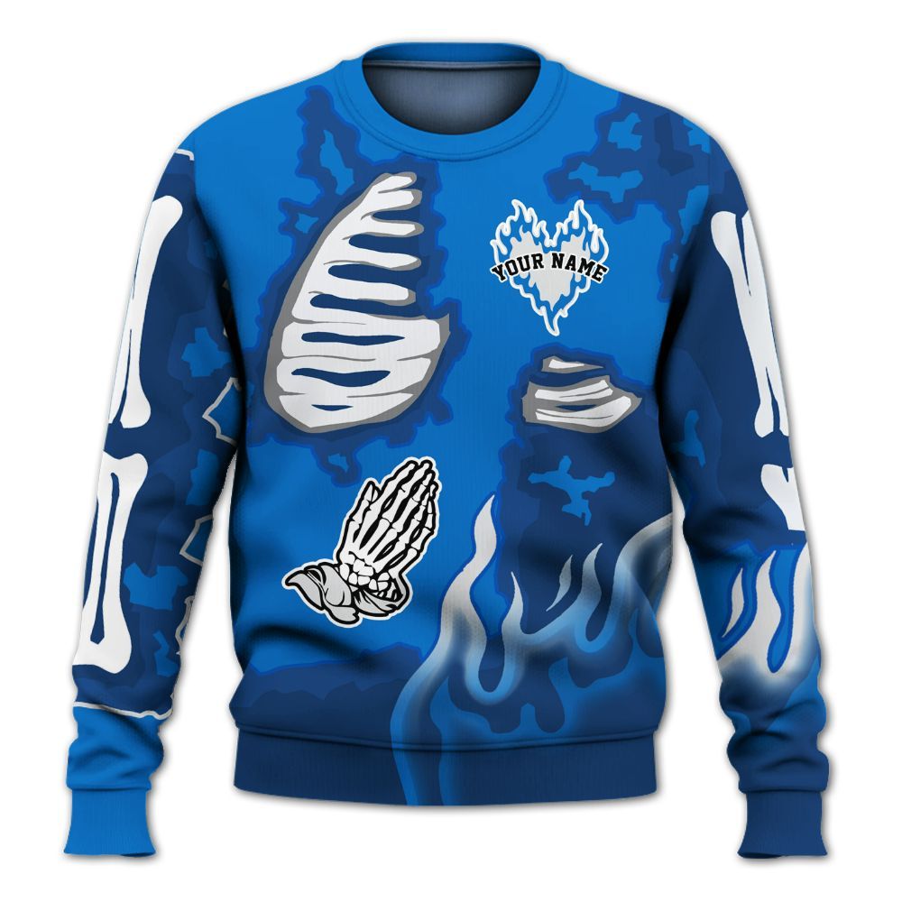 Sweatshirt To Match Blueberry 12s - Dislike Us Graphic Burning Custom Name All Over Print