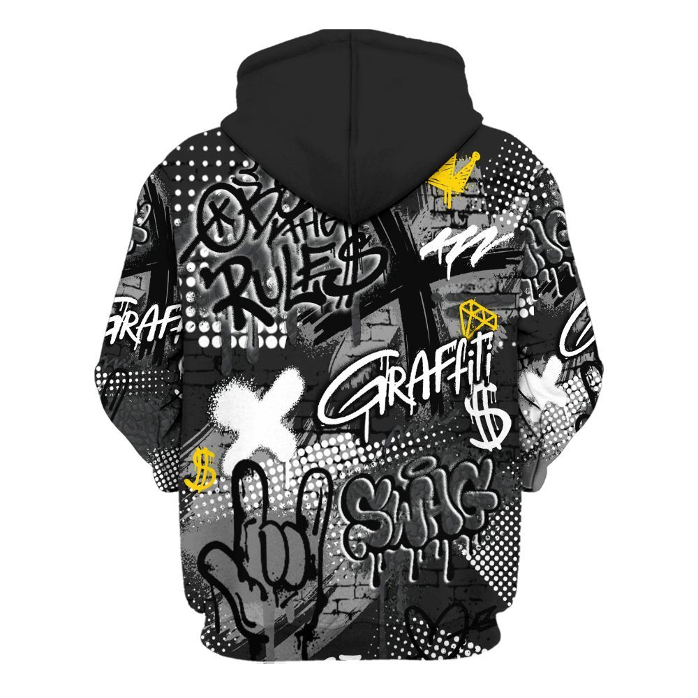 Hoodie To Match Black Cat 3s - True It Real Graffiti Streetwear All Over Print