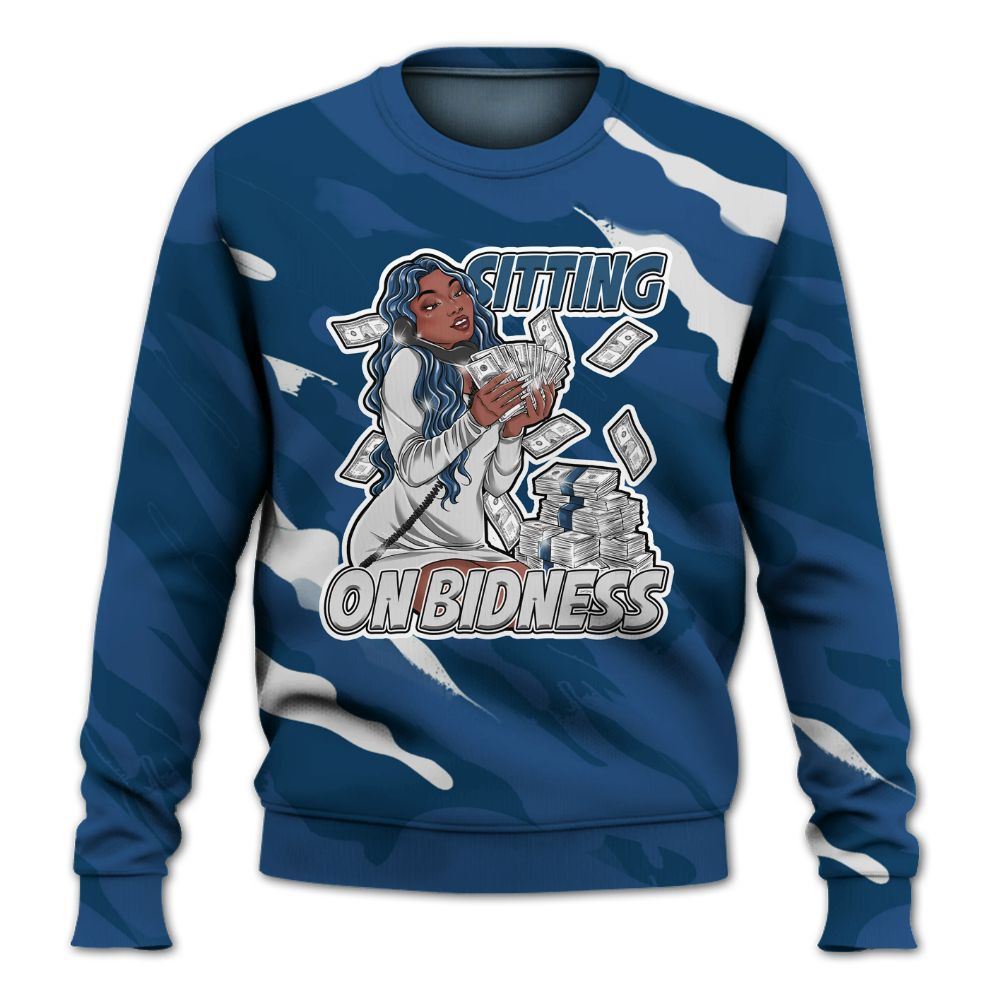 Sweatshirt To Match High OG Midnight Navy 1s - Bidness Colored All Over Print