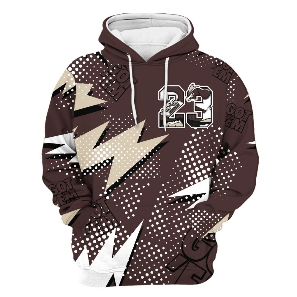 Hoodie To Match Burgundy Crush 3s - Custom Name Number 23 5s All Over Print