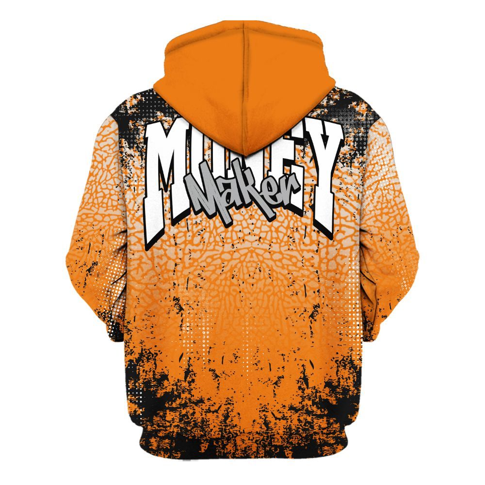 Hoodie To Match Orange Citrus 3s - Move In Silence Money Street Retro All Over Print