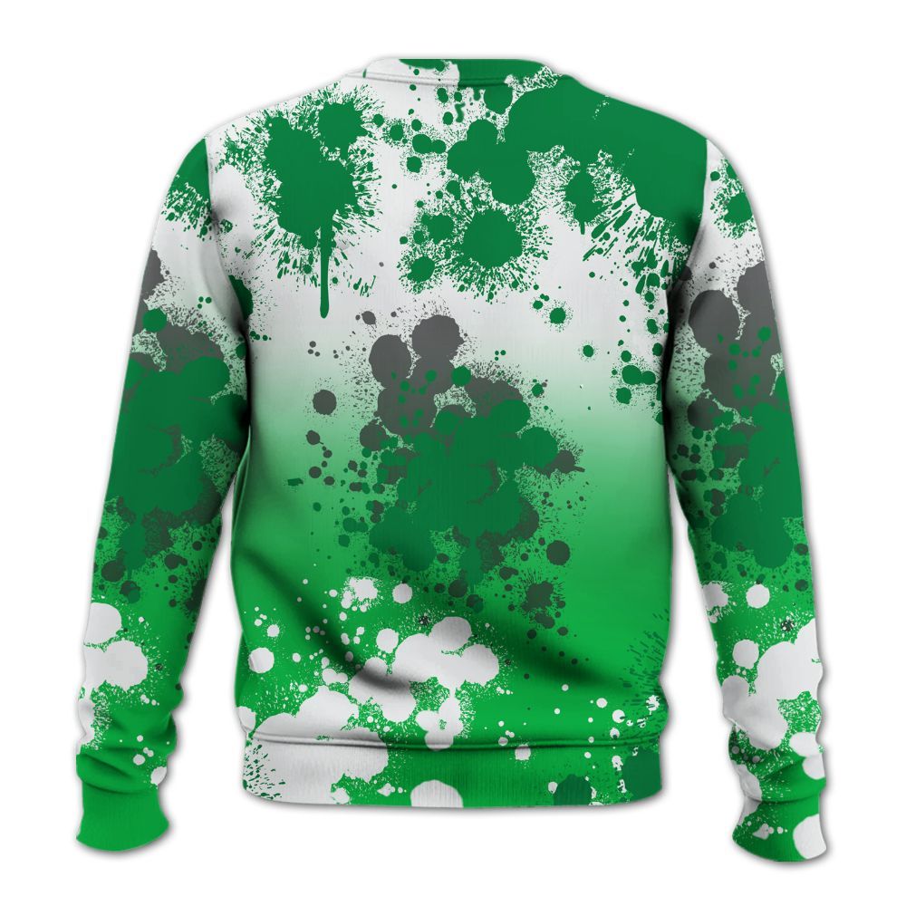 Sweatshirt To Match Lucky Green 5s - God Blessed Ink Drip All Over Print