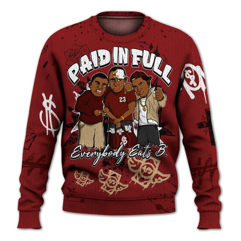 Sweater To Match Bin 23 3s - Everybody Paid In Full Crayon Graphic