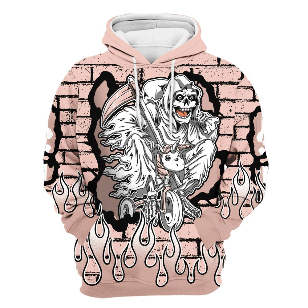 Hoodie To Match Low Legend Pink 11s - Self Make Skeleton Crashed All Over Print